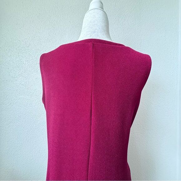 Susan Graver Sleeveless Dress Midi Style Passport Burgundy Size Small - Picture 5 of 11